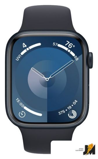 Изображение Умные часы Watch Series 9 45 мм (алюминиевый корпус, полуночный/полуночный, спортивный силиконовый ремешок M/L)