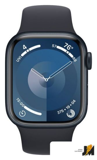 Изображение Умные часы Watch Series 9 41 мм (алюминиевый корпус, полуночный/полуночный, спортивный силиконовый ремешок M/L)